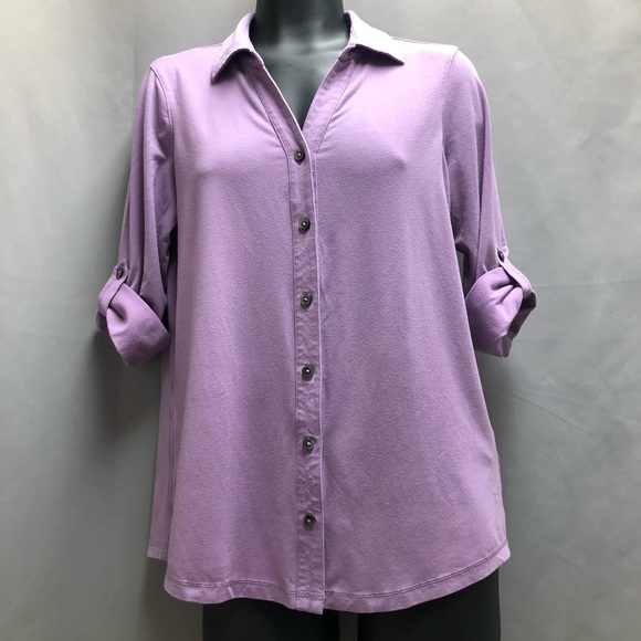LL Bean Women’s XS Purple Button Down Top - Picture 6 of 7